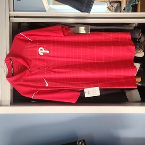 New Nike Phillies Dri-Fit Golf Shirt